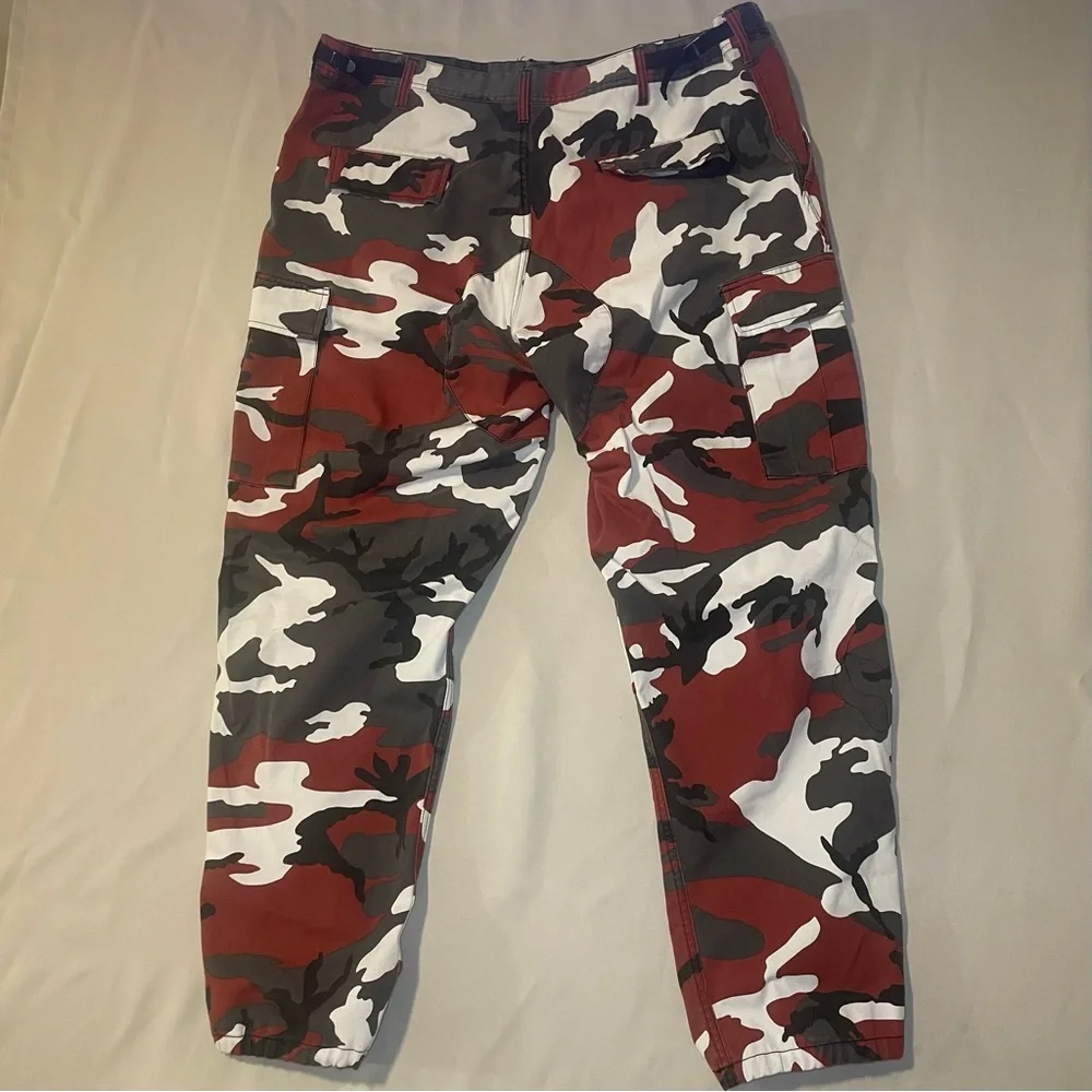 Backbone Red Black White‎ Camo Cargo Pants Jogger Style XL - Picture 3 of 16